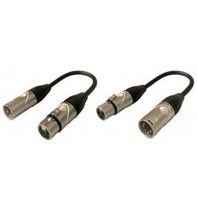 2 CAVI RACCORDO XLR3 FEMMINA-XLR5 MASCHIO, XLR3 MASCHIO-XLR5 FEMMINA