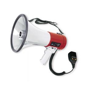 MEGAFONO CON SIRENA, LETTORE USB/SD/MP3 E MICROFONO - POTENZA 25W