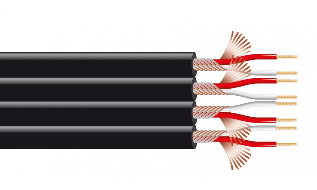Piattina schermata 4 x0,12 mm - 100 m - ofc low noise (ACZZ106) - Zzipp