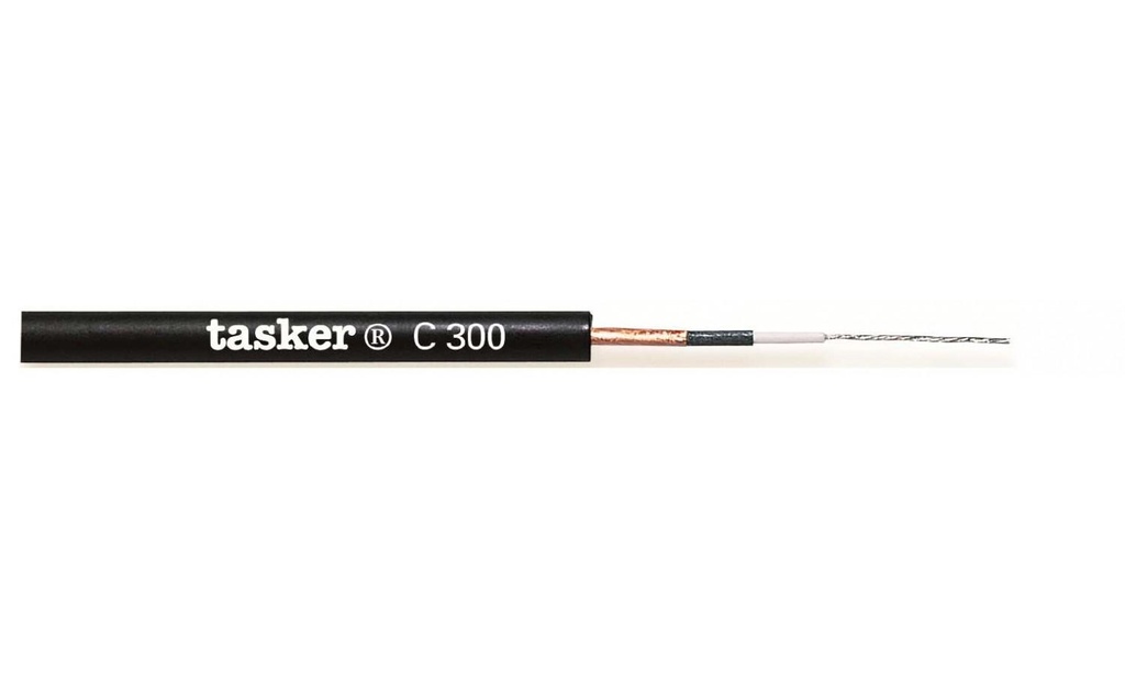 Cavo chitarra con carbon screen 1 x 0,22 mm² - nero - 100 m (C300) - Tasker