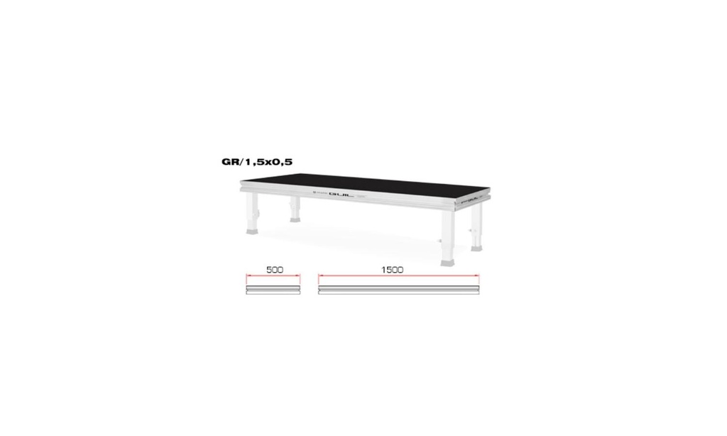 Modulo 1500 x 500 mm in betulla per gradinate (GR-2/1,5x0,5) - Guil