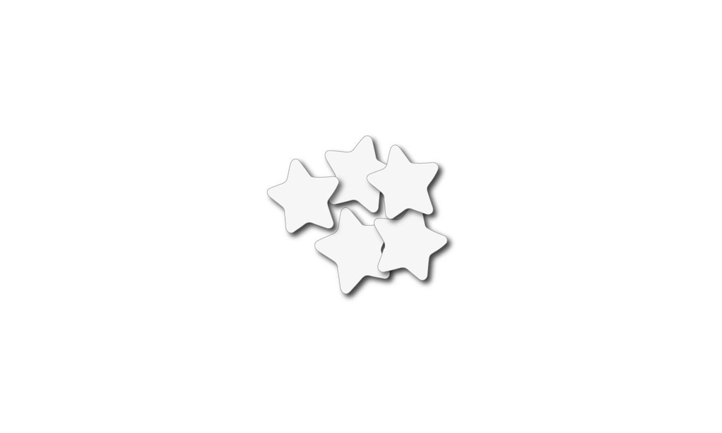 Coriandoli in carta a forma di stella 1kg colore bianco (ES55-WS) - Oh-fx