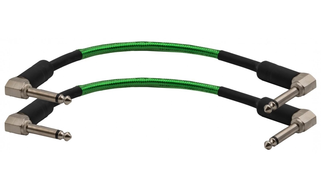 Set 2 cavi per strumenti 90' jack/jack 015 m colore verde 0,15 m (JAZZ015G) - Zzipp