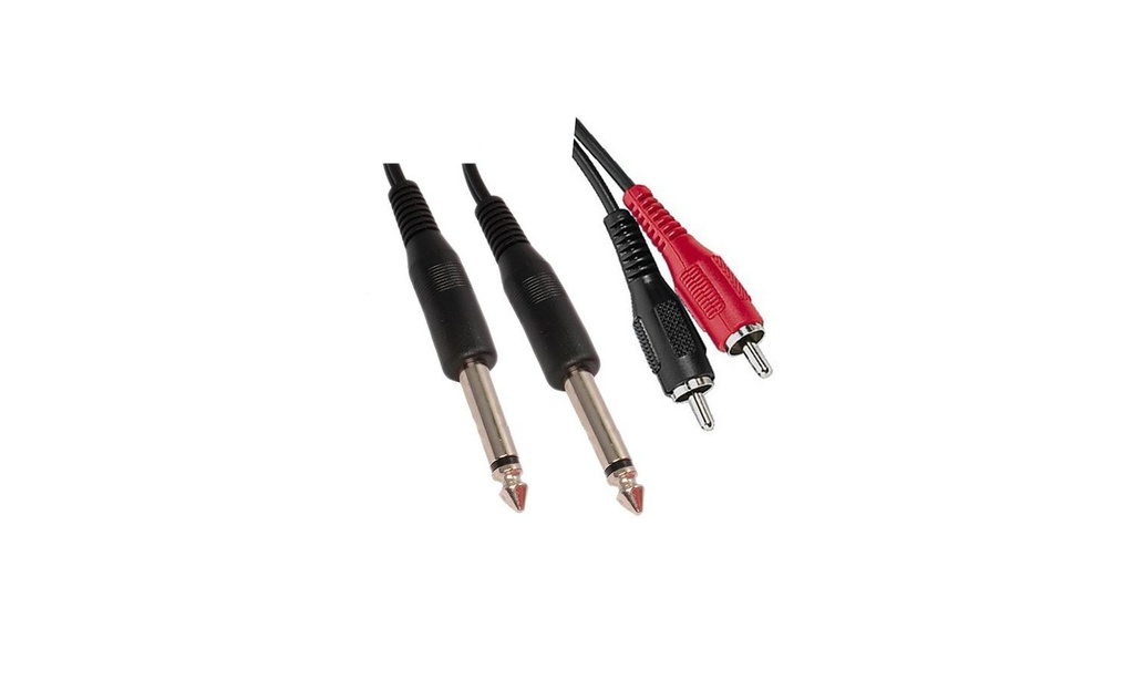 Cavo audio 2 jack 6,35 sbilanciato- 2 spinotti rca 1,5m (DEZZJ150) - Zzipp