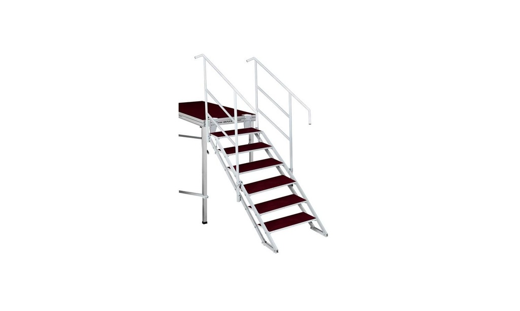 Scala piegabile con 6 scalini con corrimano, altezza da 90 a 180cm (ECP-06) - Guil