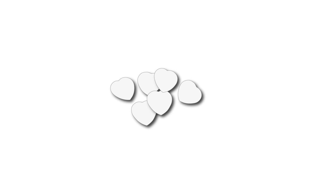 Coriandoli in carta bianchi a forma di cuore 1kg (CO55-WS) - Oh-fx