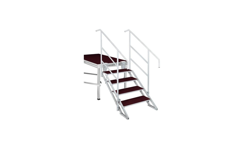 Scala piegabile con 4 scalini con corrimano, altezza da 70 a 130cm (ECP-04) - Guil
