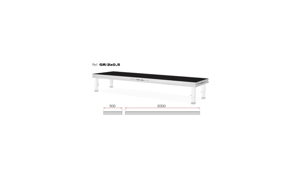 Modulo 2000 x 500 mm in betulla per gradinate (GR-2/2x0,5) - Guil