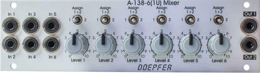 Doepfer A-138-6 (1U) Six Channel Mixer