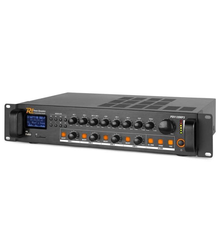 PDV120MP3 120W/100V 4 zones ampl.BT