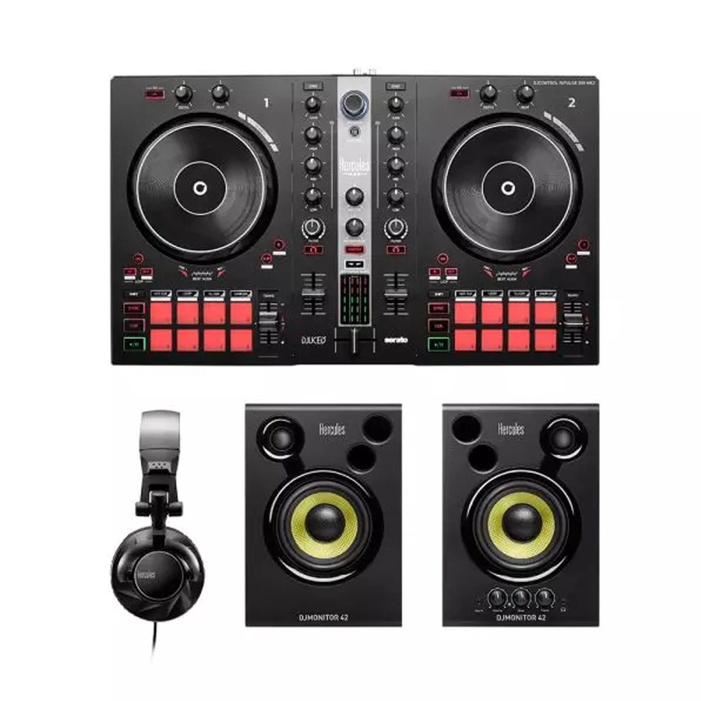 B-STOCK GARANTITO Hercules Dj Essentials Kit Inpulse300MK2+2Monitor42+HDP DJ60