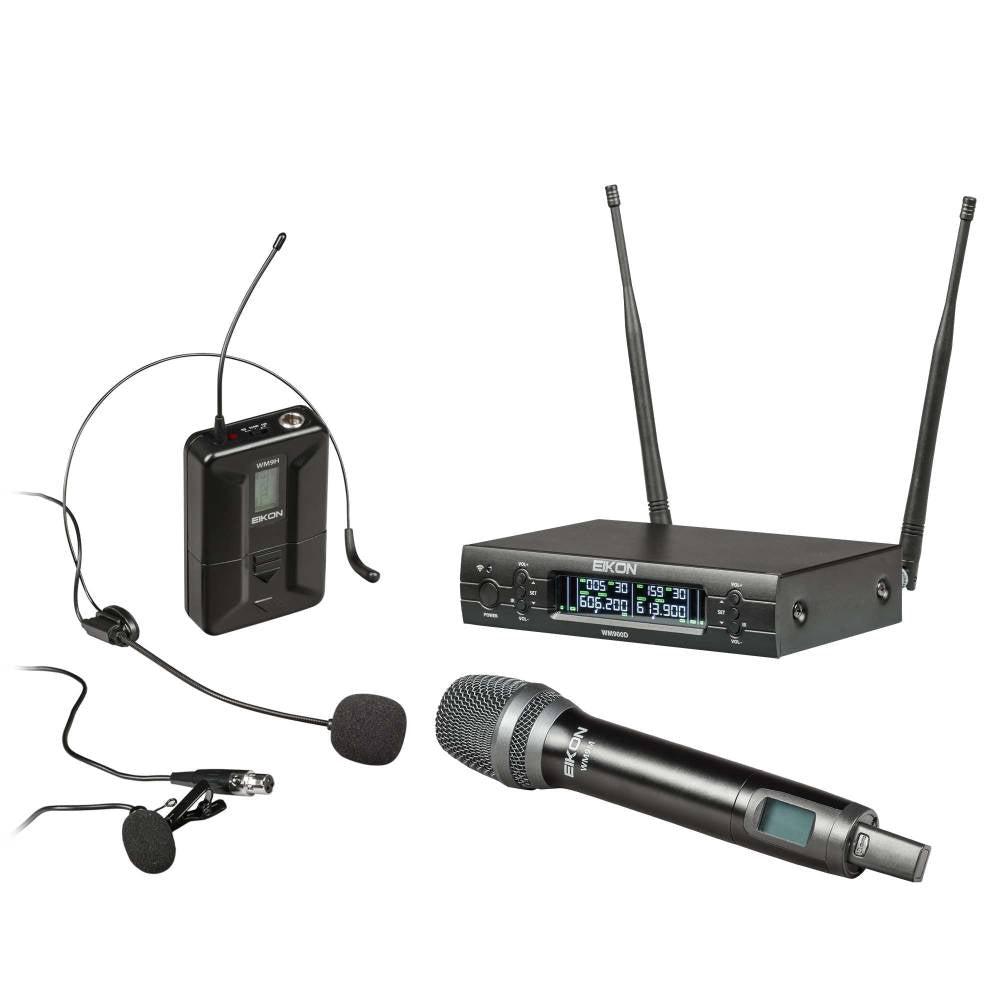 EIKON WM900DKIT DUAL UHF B:606-614MHz Mic Pro Wir. palm.+archetto x canto pres.