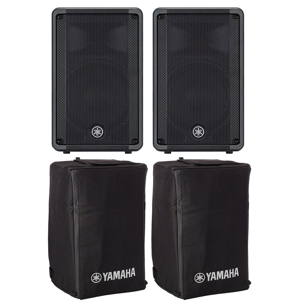 Yamaha DBR15 Coppia Cassa Attiva da 1000w Picco + SPCVR-1501 Coppia Cover, Nero
