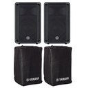 Yamaha DBR15 Coppia Cassa Attiva da 1000w Picco + SPCVR-1501 Coppia Cover, Nero