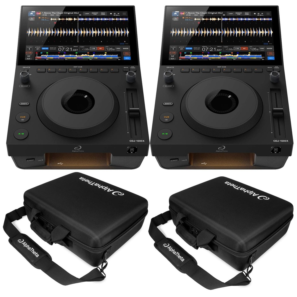 AlphaTheta CDJ-1500X Coppia Lett. Multimed. DJ Touch 10,1"+DJC-1500X BAG Coppia