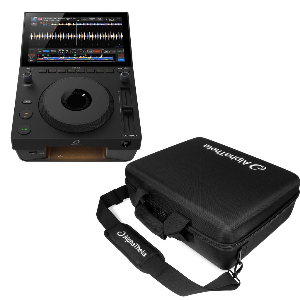 AlphaTheta CDJ-1500X Lettore multimediale DJ Touchscreen 10,1" + DJC-1500X BAG