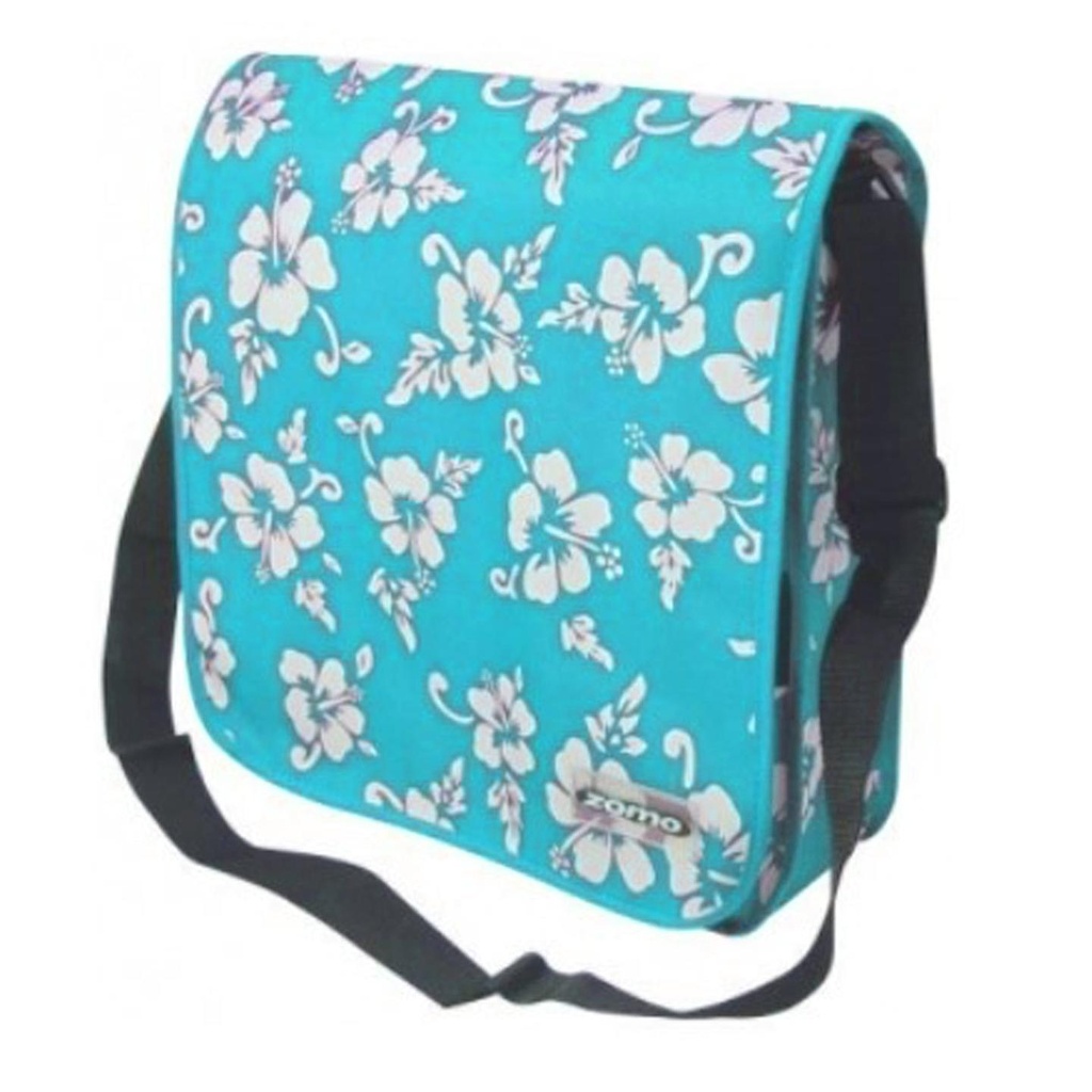 Zomo RECORDBAG STREET-1 FLOWER Borsa leggera x vinile Azzurro con fiori Bianco