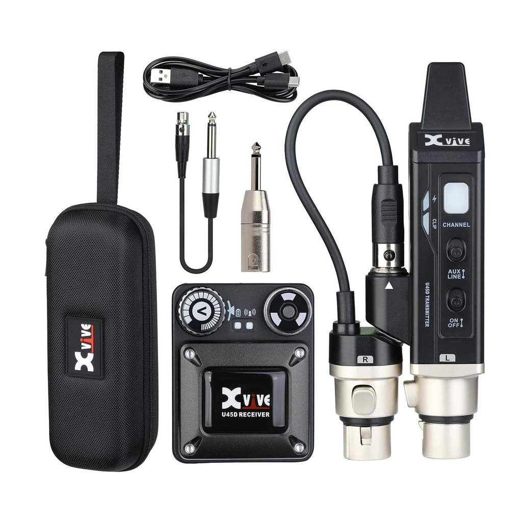 Xvive U45D STEREO In Ear Monitor Sist. Wirel. Digit. 5.8GHZ Trasmett. e Ricevit.