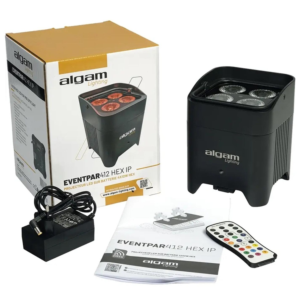 Algam Lighting EVENTPAR412-HEX-IP 4x12W RGBWA-UV IP65 a Batteria