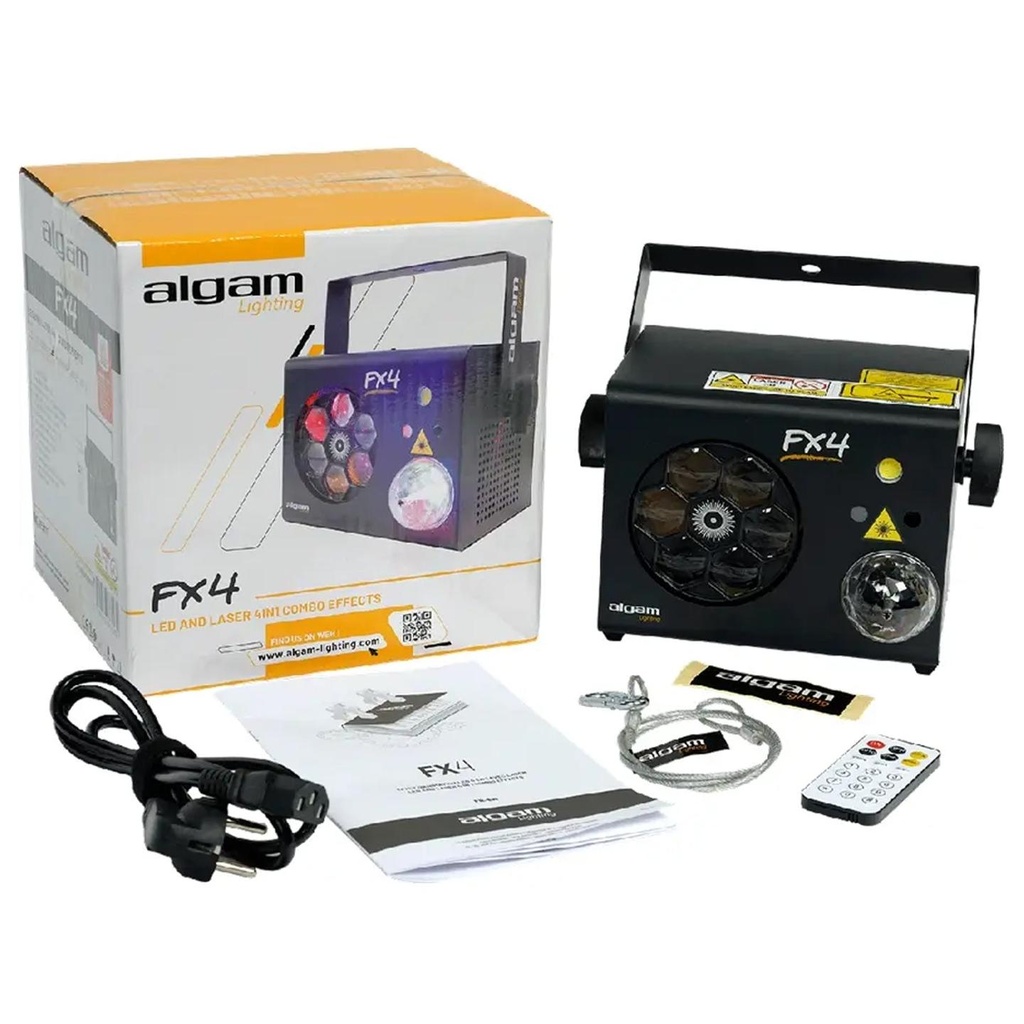 Algam Lighting FX4 Effetto 4 in 1 Gobo + Magic Ball + Laser RG + Strobo