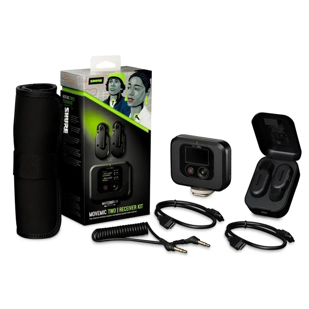Shure MOVEMIC TWO RECEIVER KIT 2Mic Lavalier Pro Bluetooth5.0 + MOVEMIC RECEIVER