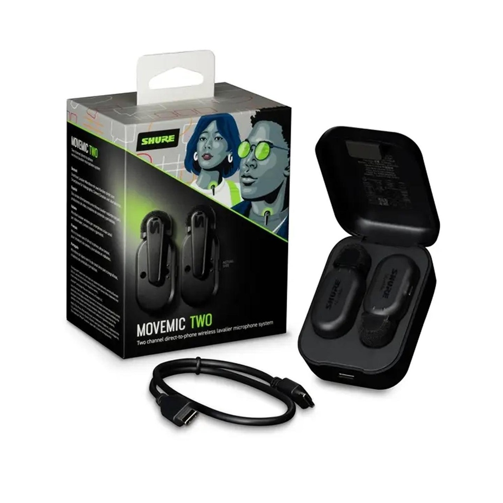Shure MOVEMIC Two 2Mic Lavalier Pro Bluetooth5.0 x smartphone tablet iOS Android