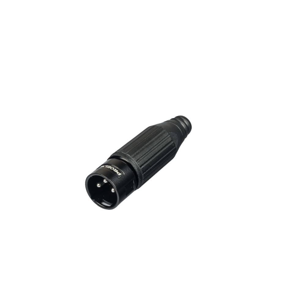 Proel XLR3MVXBK Connettore Audio Cannon XLR 3P Maschio metallo verniciato Nero