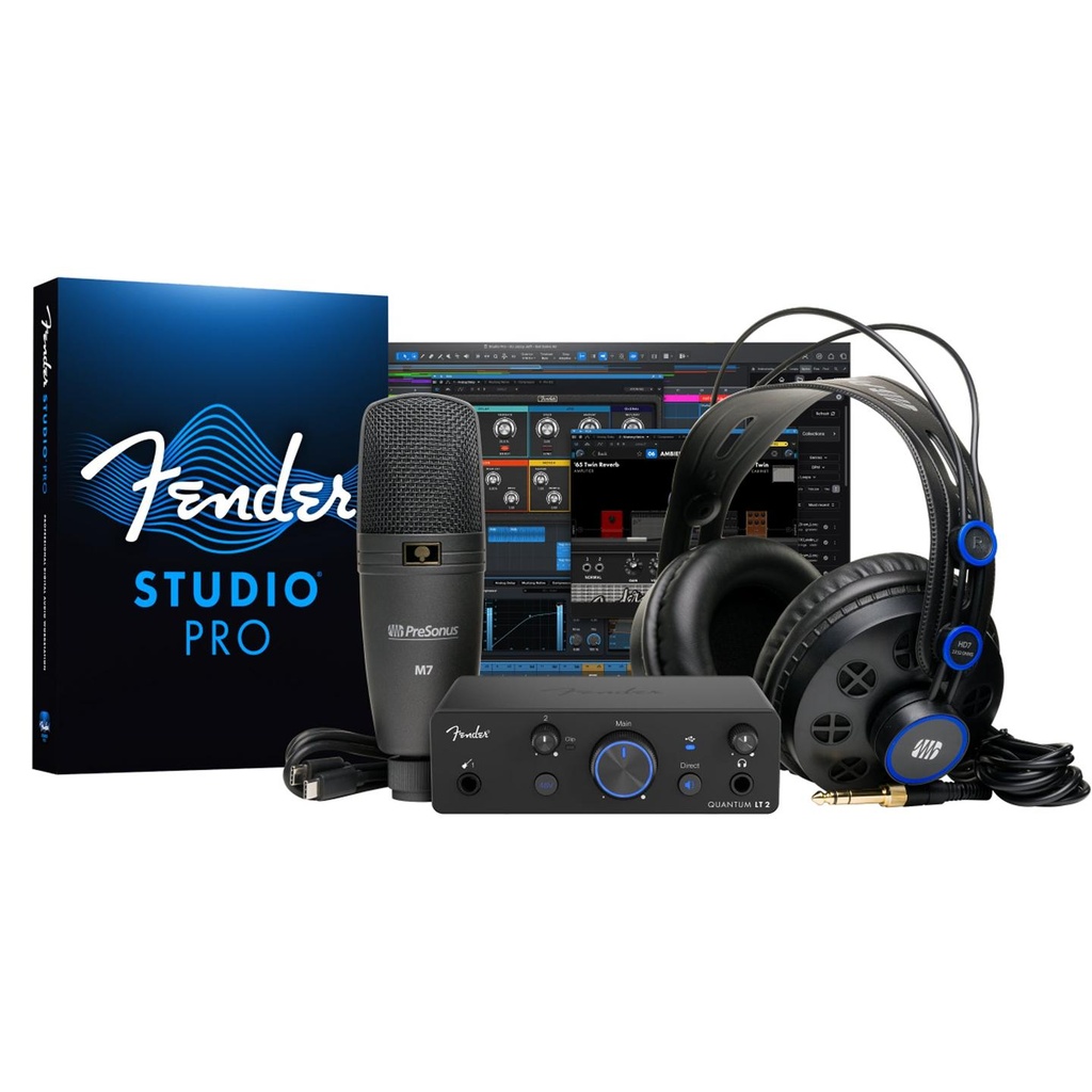 Fender Quantum LT Creator Bundle Bundle con Quantum LT 2 USB-C+Mic M7+Cuffie HD7
