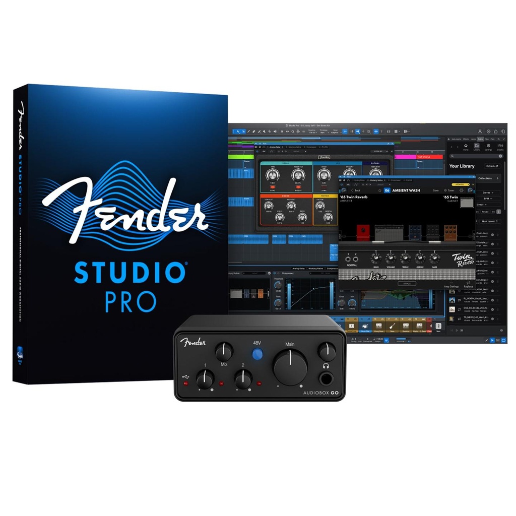 Fender AudioBox Go Interfaccia Audio USB-C potente e piccola sta in tasca, Nero