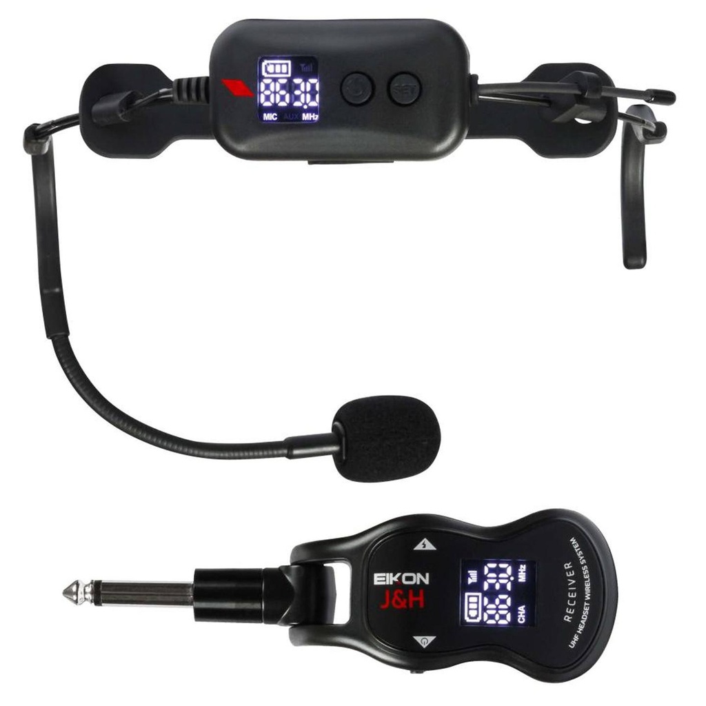 EIKON EKJ&H 863-865 MHz Sistema Mic Archetto wireless UHF con jack 6.3, Nero