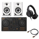Pioneer Dj DDJ-FLX4 Controller + Casse DM-50D-WHT + HDJ-CUE1-K Cuffia + Cavo RCA