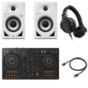 Pioneer Dj DDJ-FLX4 Controller + Casse DM-50D-BT-WHT + HDJ-CUE1-K Cuffia + Cavo