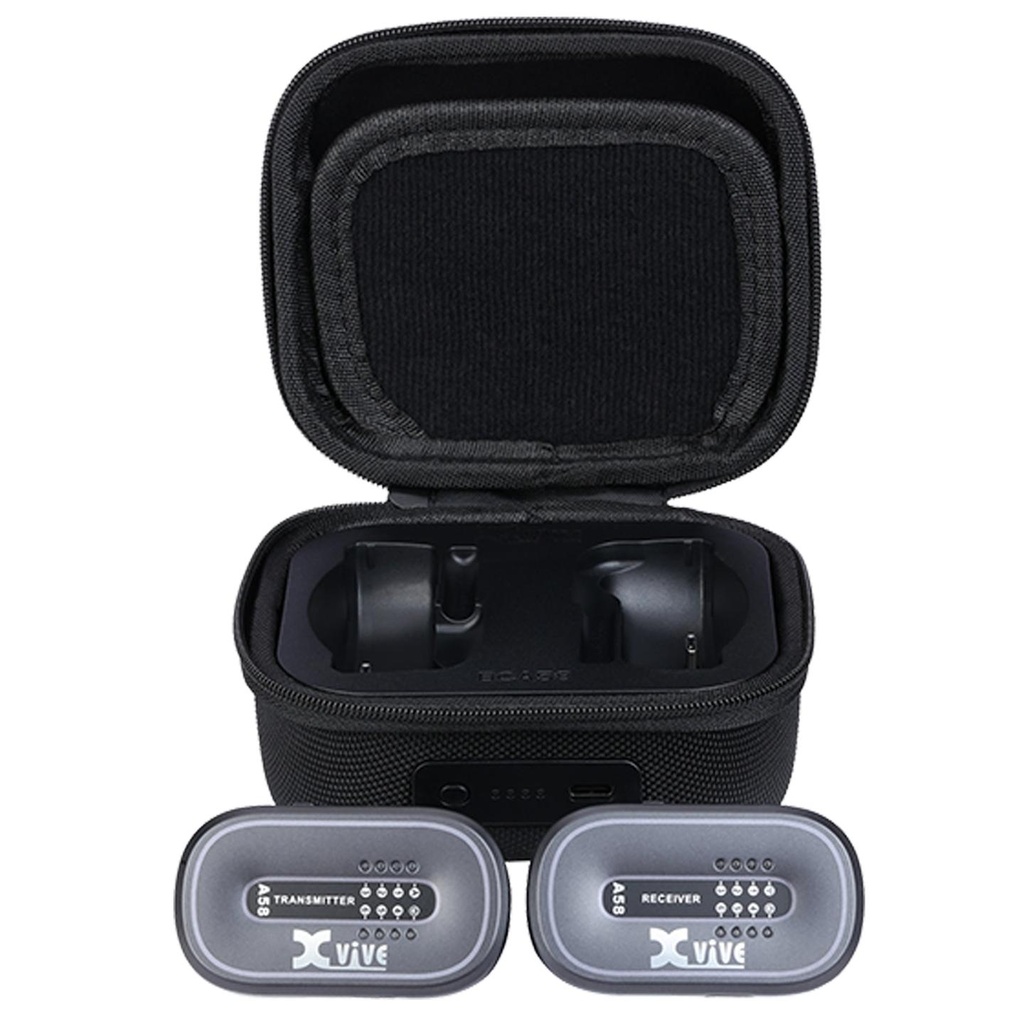 Xvive AC58 Sistema Wireless per Chitarra Basso A58 + Custodia di Ricarica BCA58