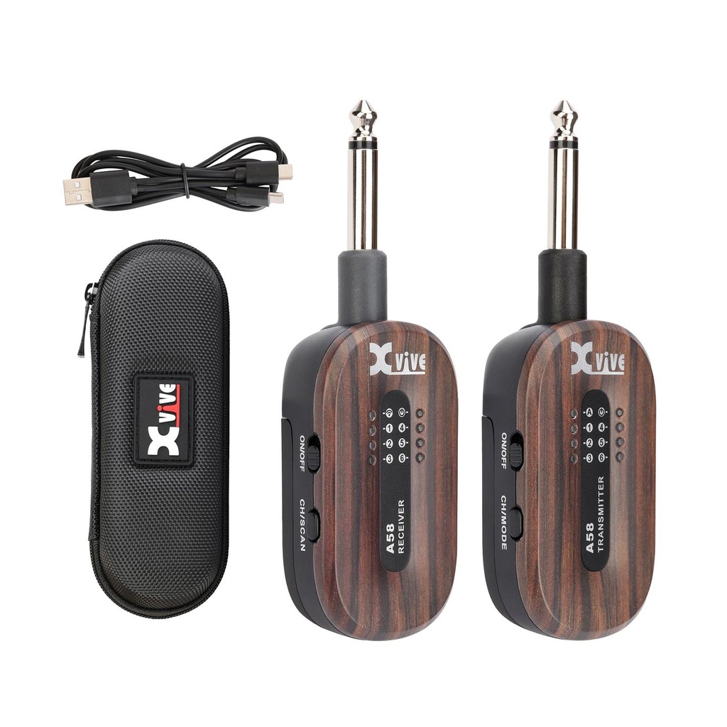 Xvive A58 ROSEWOOD Sistema Wireless Digi x Chitarra Elettrica Acustica e Basso