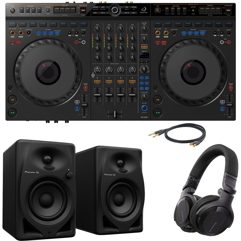 AlphaTheta DDJ-GRV6 Controller Dj x Rek/SeratoDJPro+2 DM-40D+HDJ-CUE1+CHLP310LU3