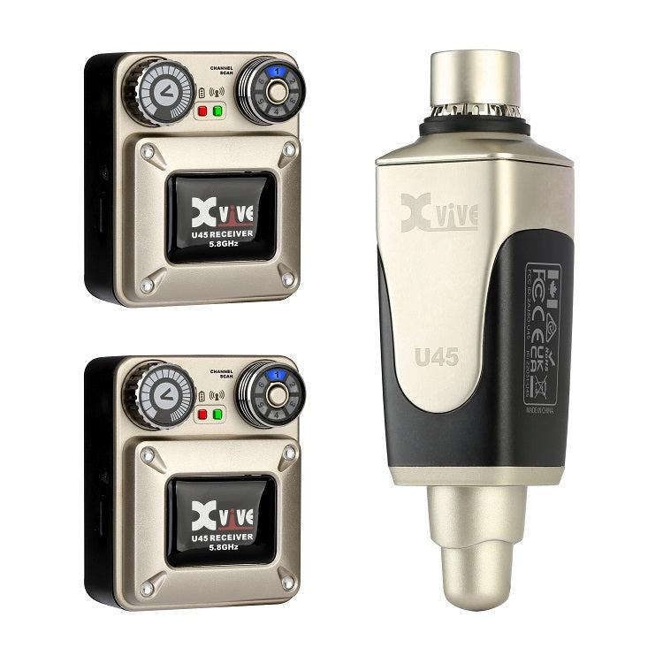 Xvive U45R2 In Ear Monitor Sist. Wireless Digit. 5.8GHZ Trasmett. e 2 ricevitori