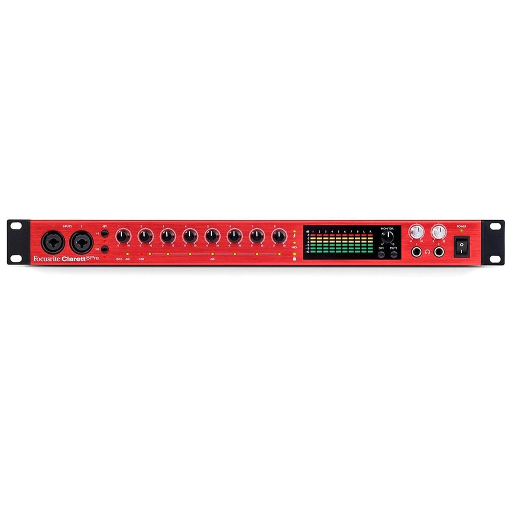 Focusrite Clarett+ 8Pre Interf. Audio USB Pro x PC Mac device iOS con 8In 10Out