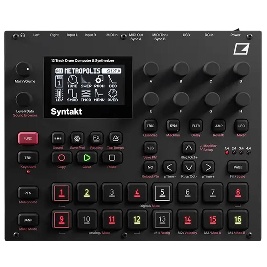 Elektron SYNTAKT Drum Machine 12 Voci Sintetizzatore Sequencer e Groove Machine