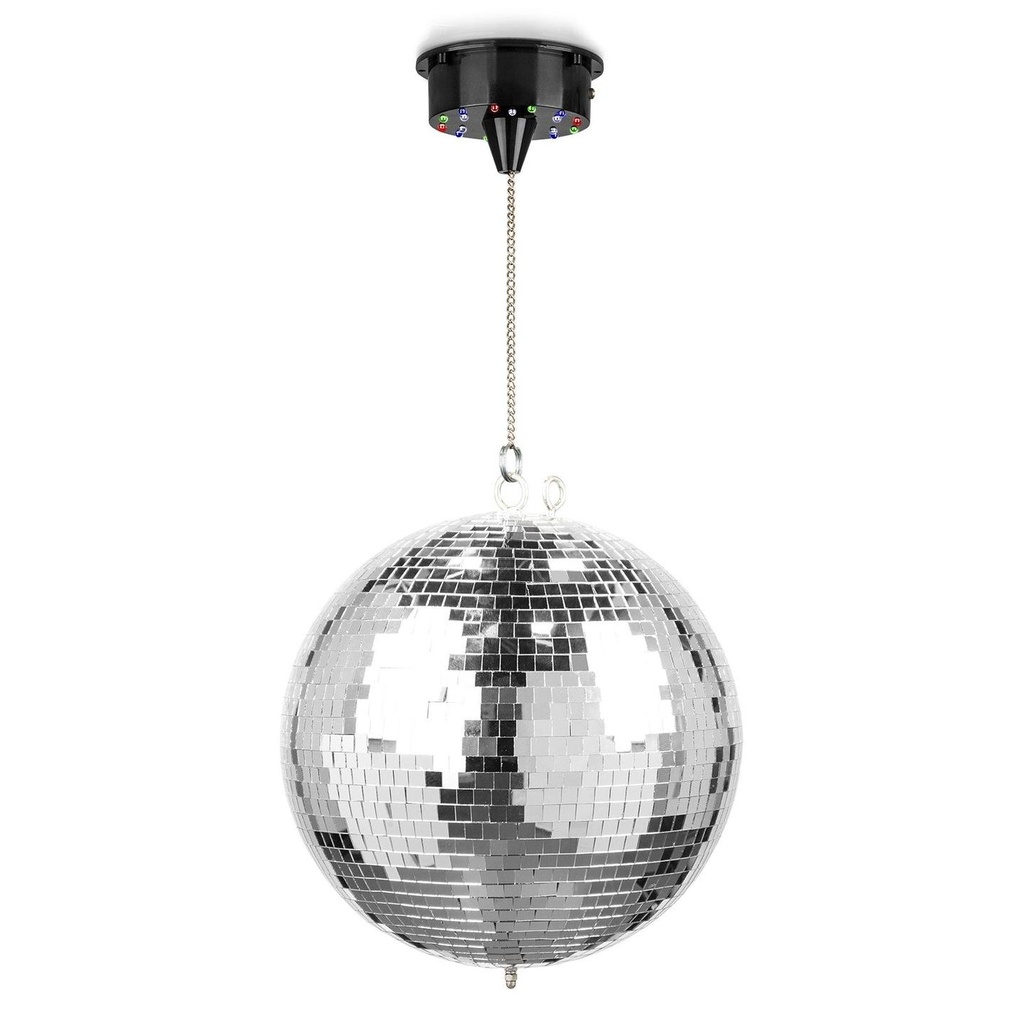 Fuzzix MB30ML Disco Ball 30cm Palla da discoteca da 30 cm con rotore con 18 LED