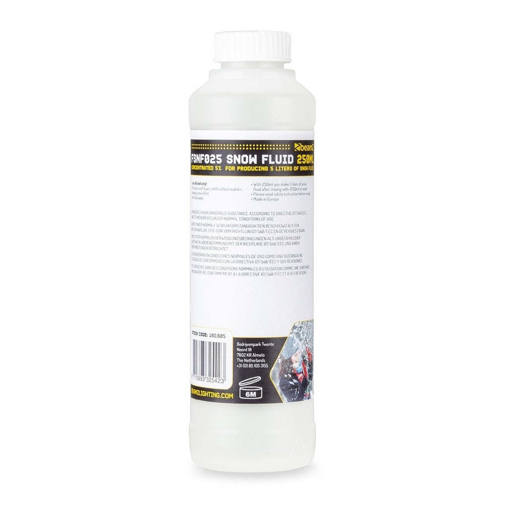 Beamz FSNF025 Snow Fluid concentrate 5% 250 ml HQ x prod. 5LT x neve artificiale