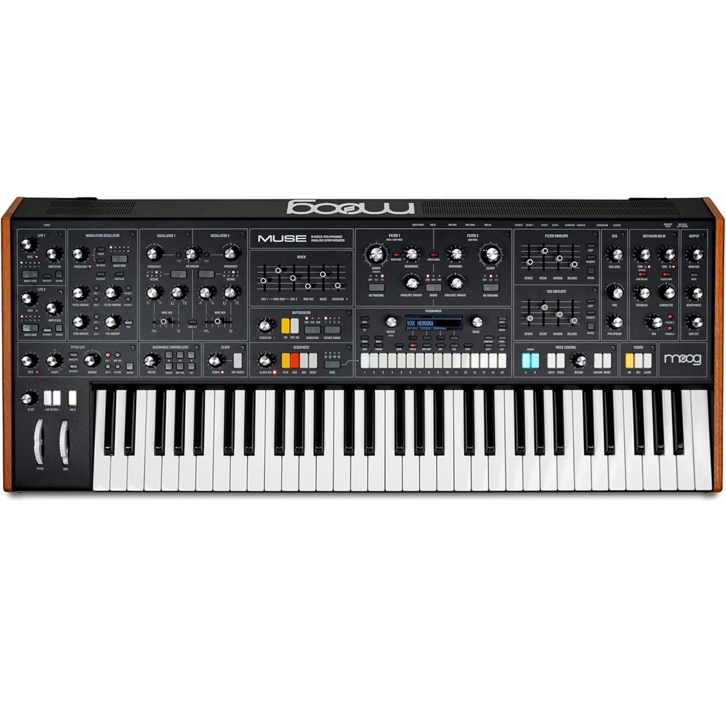 Moog MUSE Sintetizzatore Pro Polifonico Bitimbrale Analogico a 61 Tasti e 8 Voci