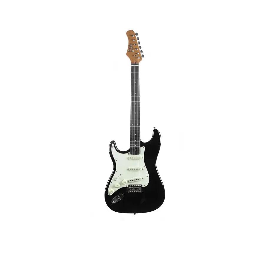 Eko ST-300 BLACK LH Chitarra Elettrica Mancina a 22 Tasti e 3 pickup single-coil