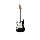 Eko ST-300 BLACK LH Chitarra Elettrica Mancina a 22 Tasti e 3 pickup single-coil