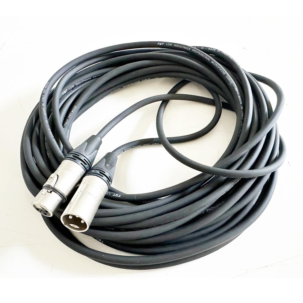 FBT M222 Cavo Audio Pro connettori Cannon XLR NC3FXX / NC3MXX da 10mt, Nero