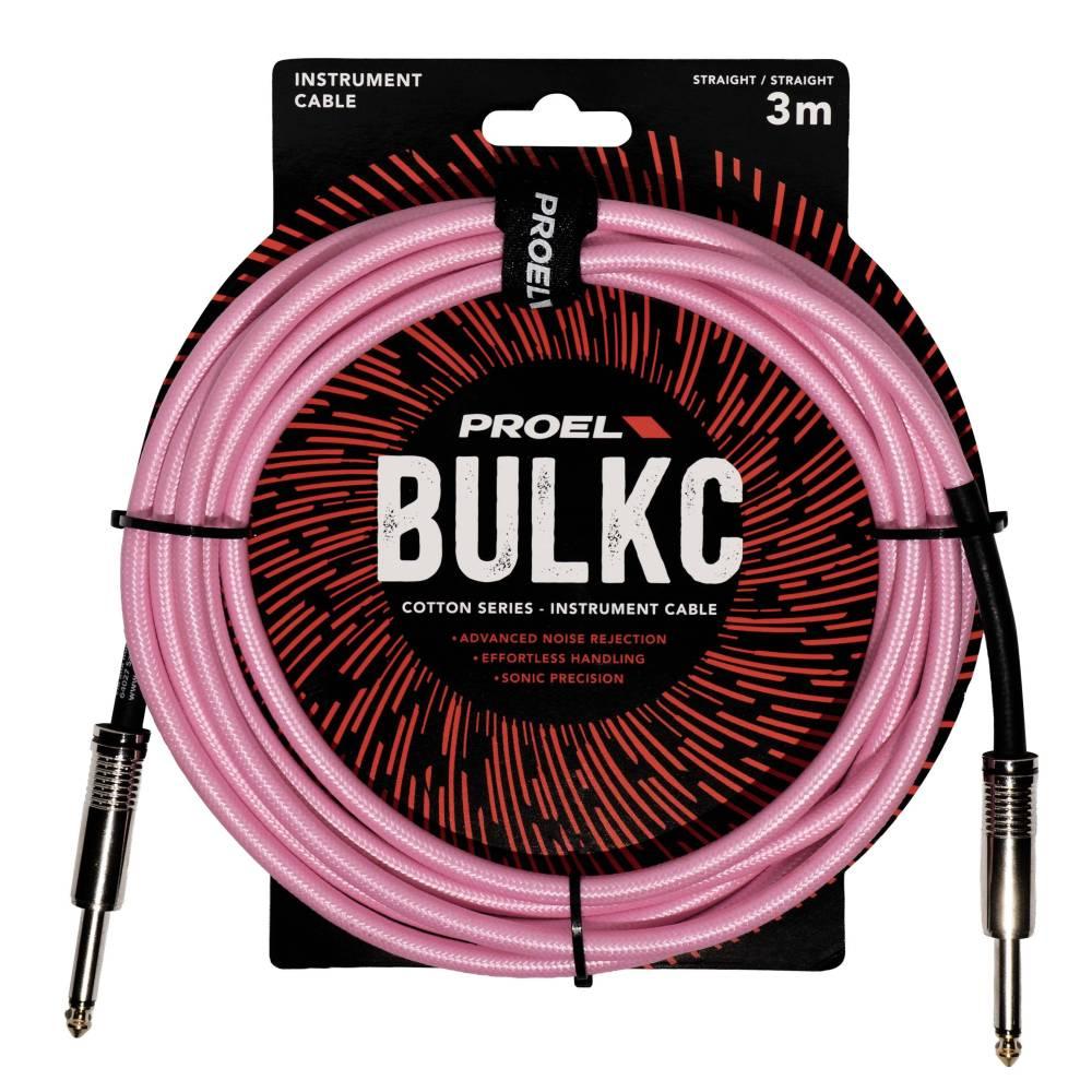 Proel BULK100CLU3PK Cavo telato jack Mono 6.3 a jack Mono 6.3 mm da 3mt Rosa