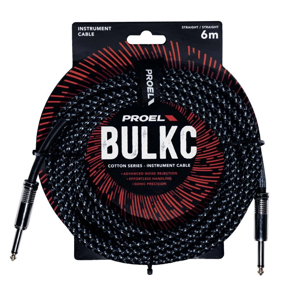 Proel BULK100CLU6LB Cavo jack Mono 6.3 a jack Mono 6.3 mm da 6mt Nero/Azzurro