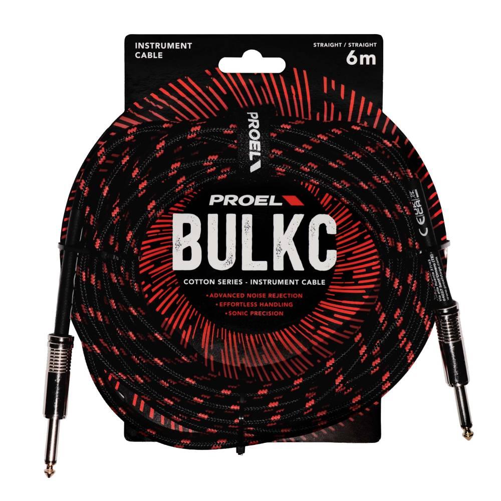 Proel BULK100CLU6BR Cavo jack Mono 6.3 a jack Mono 6.3 mm da 6mt Nero/Rosso