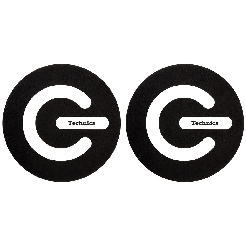 Magma TECHNICS ON/OFF Coppia Feltri x giradischi Dj fondo nero Logo Technics