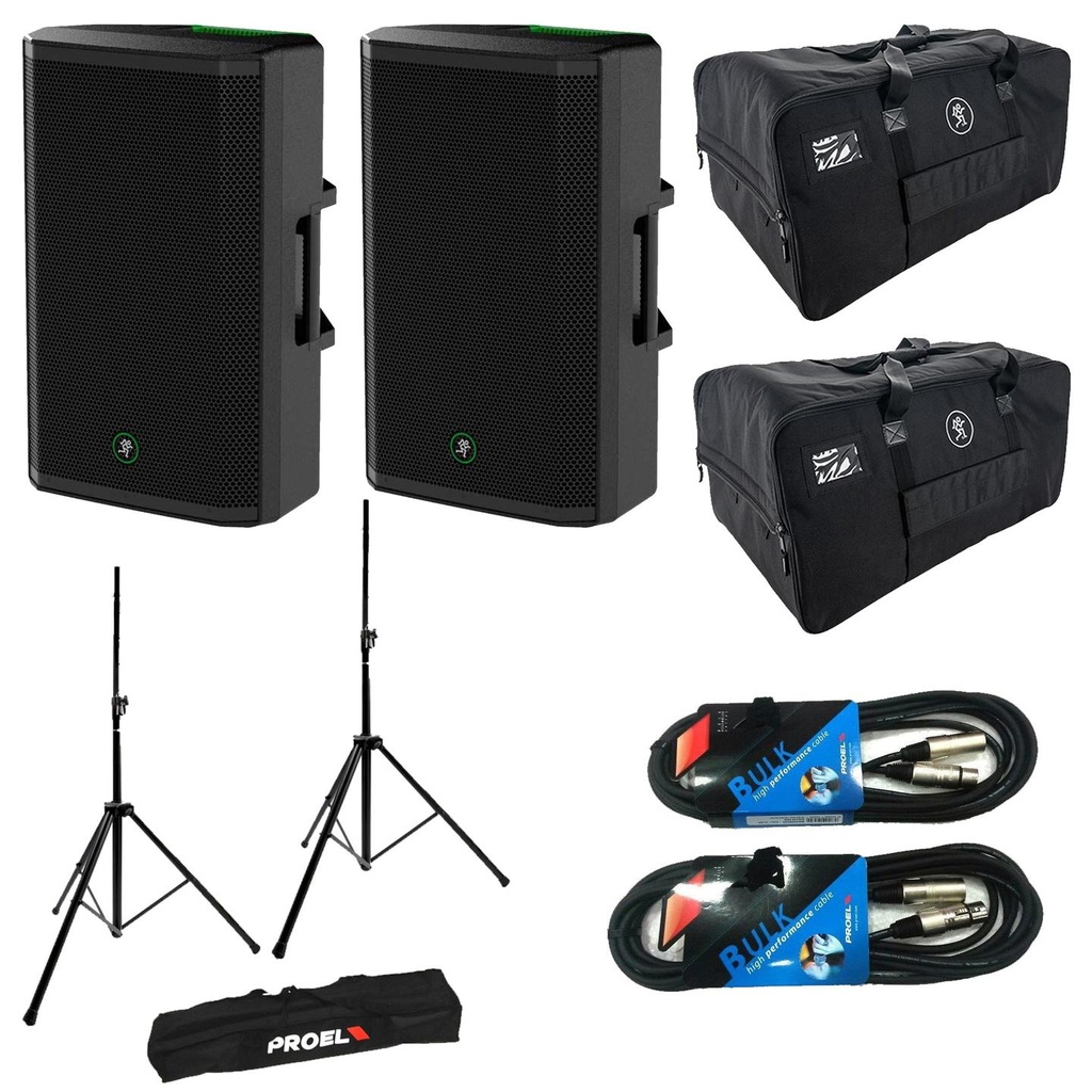 Mackie Thrash215 Coppia Cassa Attiva 15" 1300w + 2BAG + FRE300KIT+2x BULK250LU10