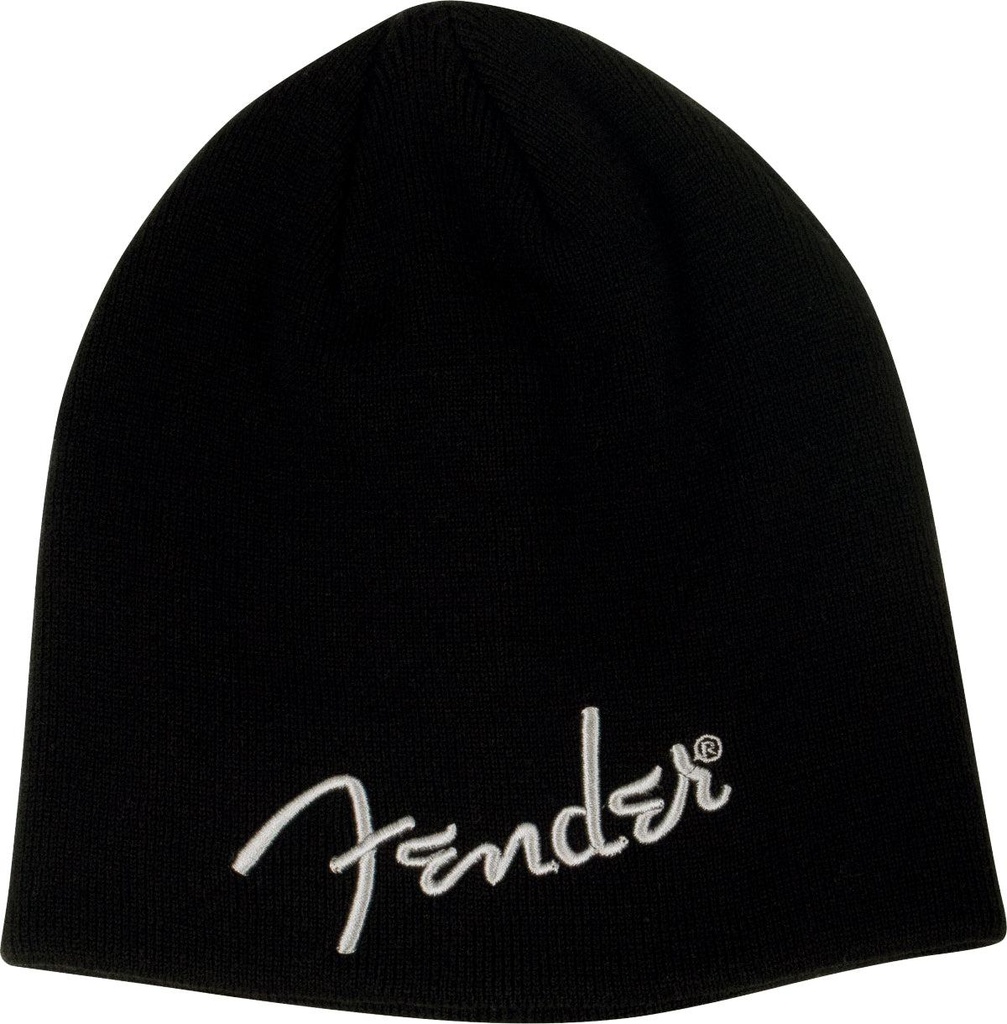 Fender Logo Beanie, Black, One Size, Berretto a maglie logo Fender taglia unica
